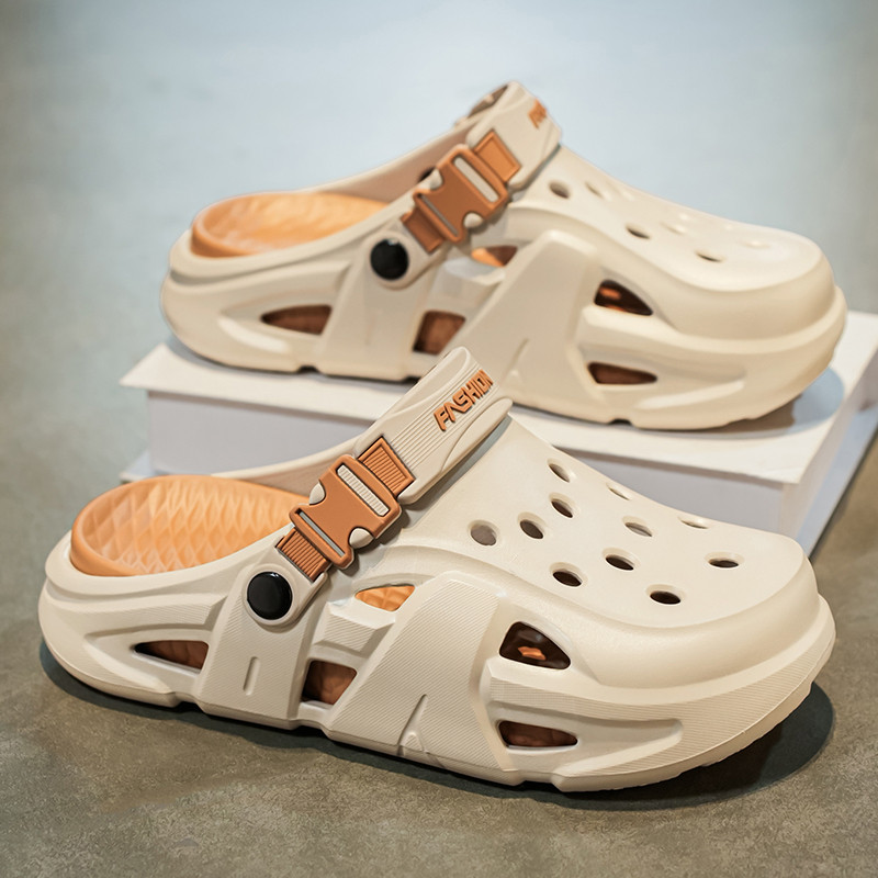Pisando na merda buraco sapatos masculinos exterior Wear verão lazer esportes juventude Baotou sandálias chinelos 46 tam