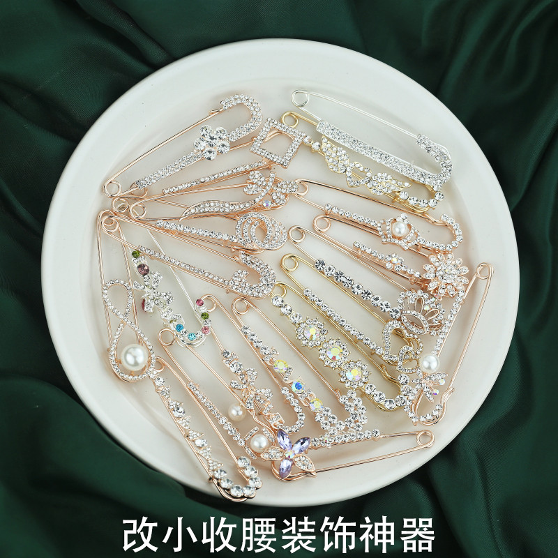 Broche pequeno pino macacão cintura estreita fivela Anti-reflexo fivela pino roupas cintura fixa para pequena ferramenta
