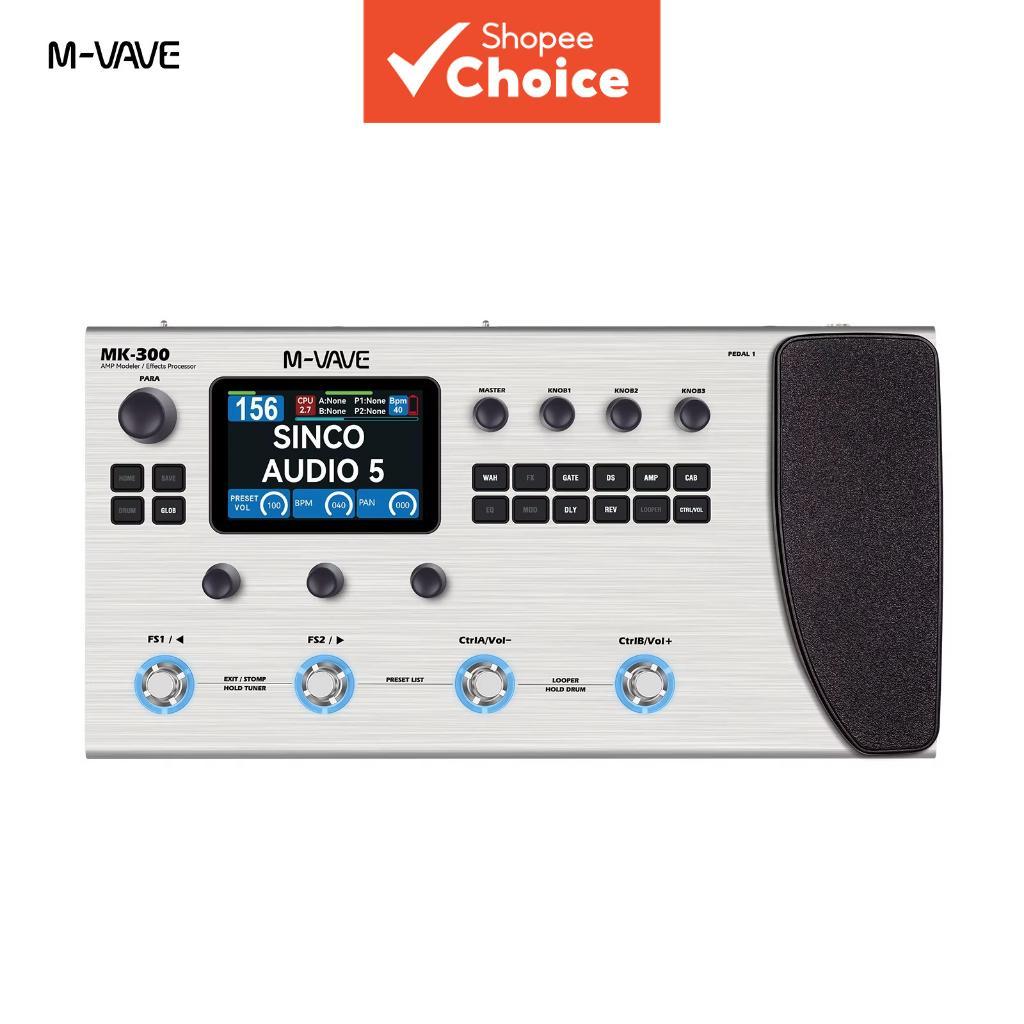 M-VAVE MK-300 Processador de Efeitos Multiuso para Guitarra e Baixo 150s Looper 128 Batidas MIDI DAW 120AMP 10h Bateria