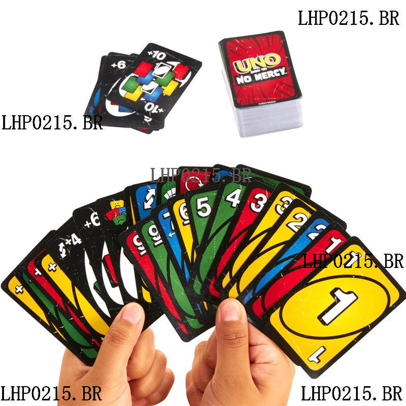 Mattel UNO SHOW EM' NO MERCY Jogo De Cartas UNO SHOW Em'no MERCY Multicolor Novas Torções Da Kids Game