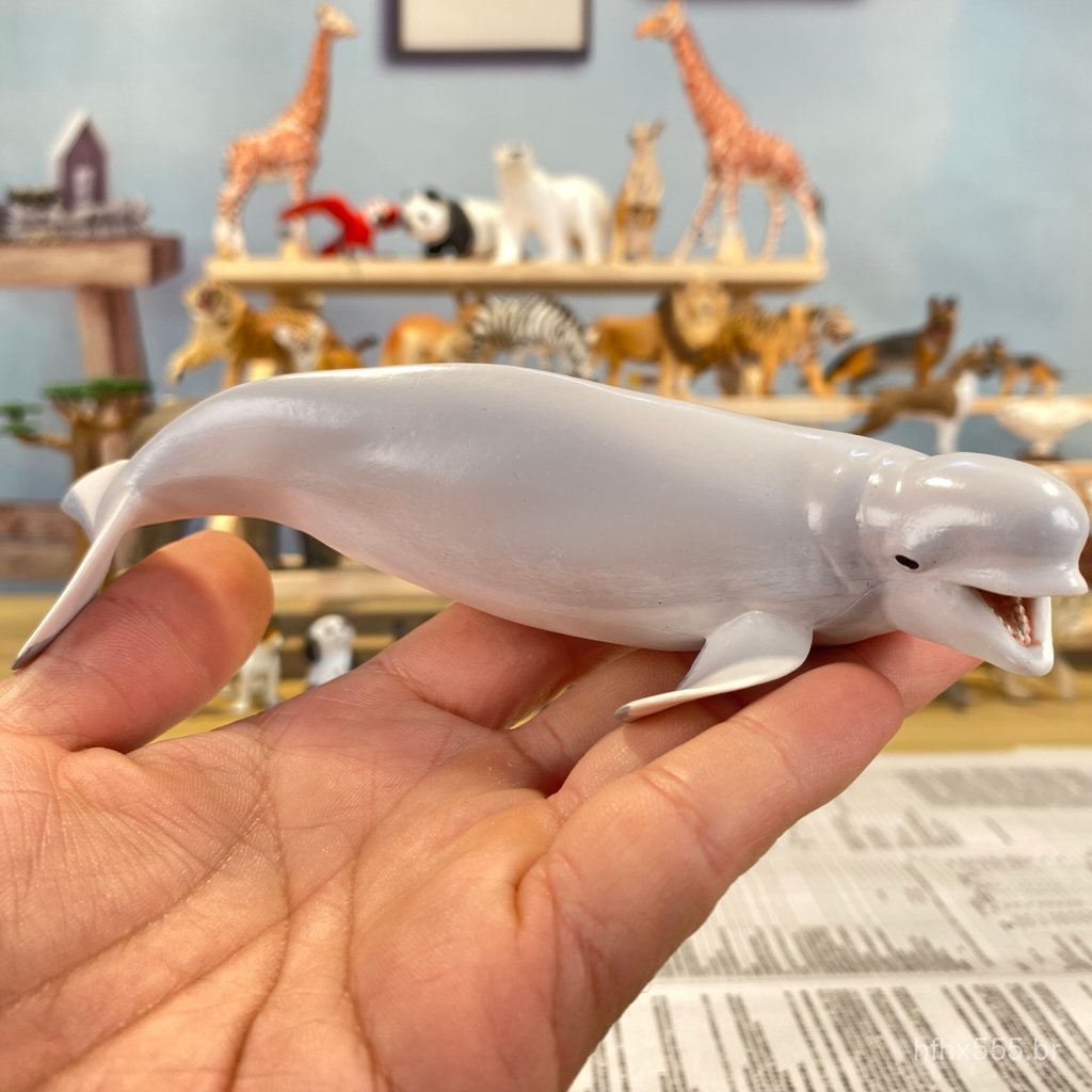 Modelo de baleia branca French Papo, material para cena de vida marinha, decoração de aquário, brinquedo 1GBD