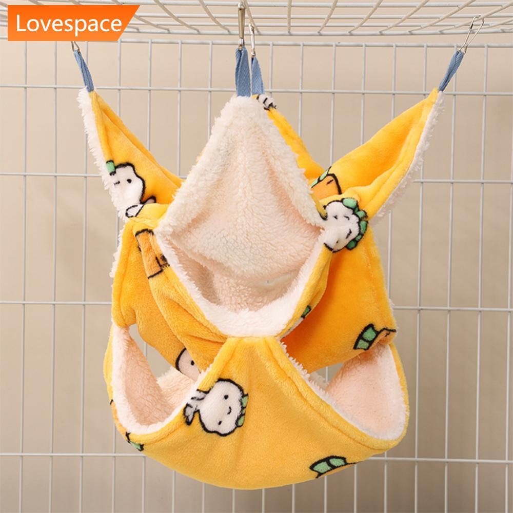 LS-STORE Flanela Hamster Rede Roedor Cama Casa De Três Camadas Suspensibilidade Planador De Açúcar Brinquedos C7O7