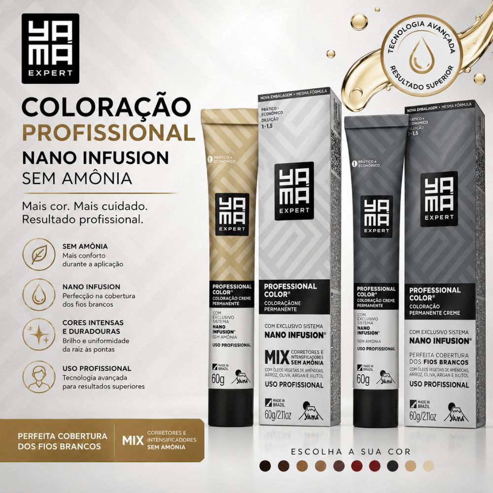 Coloração Yama  Profissional Color Nano Infusion Sem Amônia 60g - Escolha a Sua - Yama