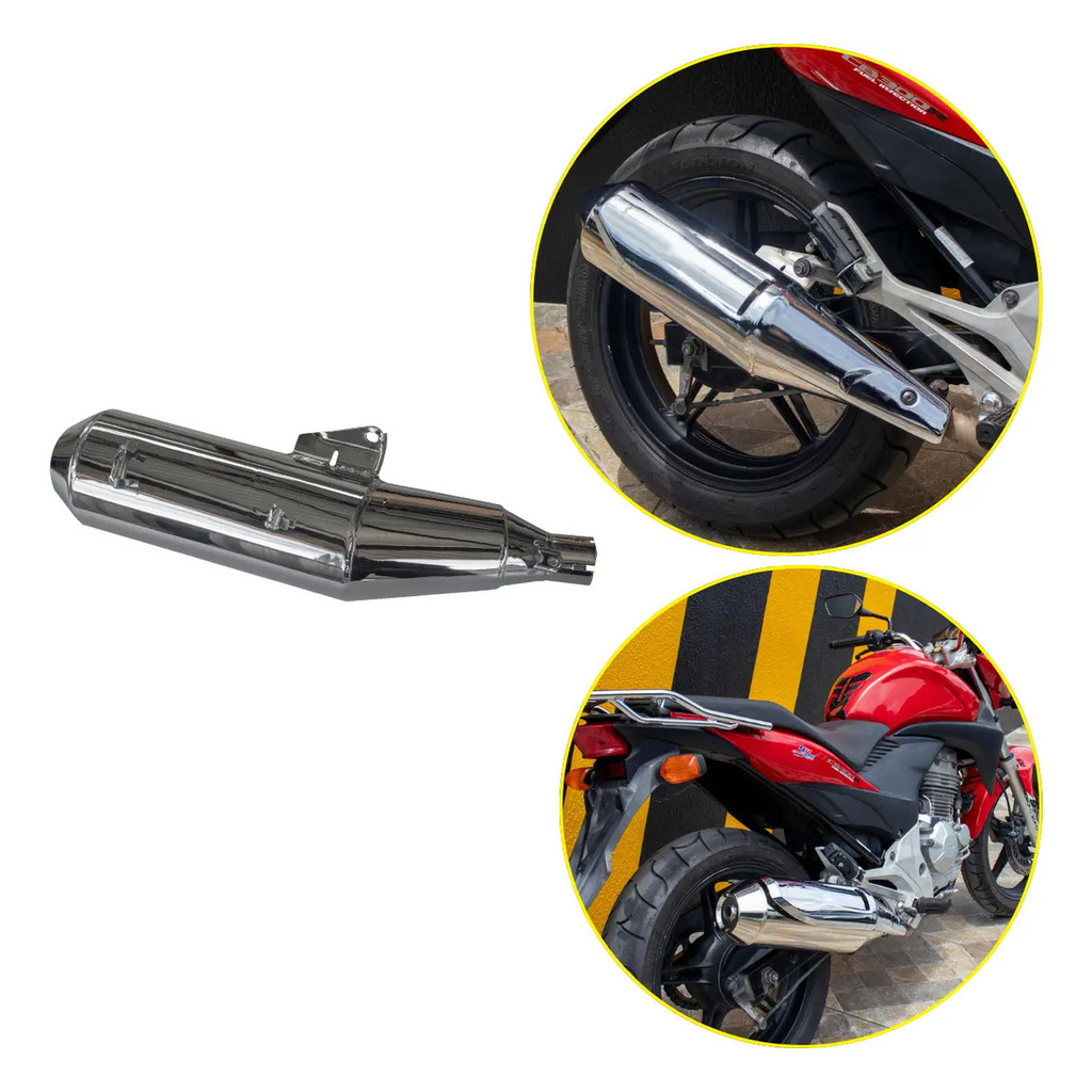 Escapamento Ponteira Escape Cromado Cb 300 R 2009 Até 2015