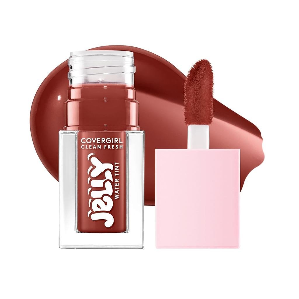 COVERGIRL Clean Fresh Jelly Water Tint para Lábios e Bochechas, Maquiagem Hidratante à Prova de Transferência, Cor Mulbe