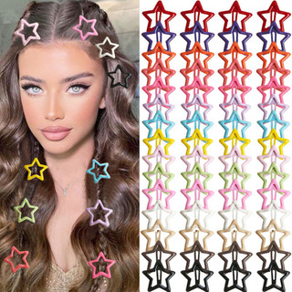 Cor estrela grampo de cabelo bonito y2k dopamina óleo gotejamento bb clipe lateral franja clipe Hairpin acessórios para 