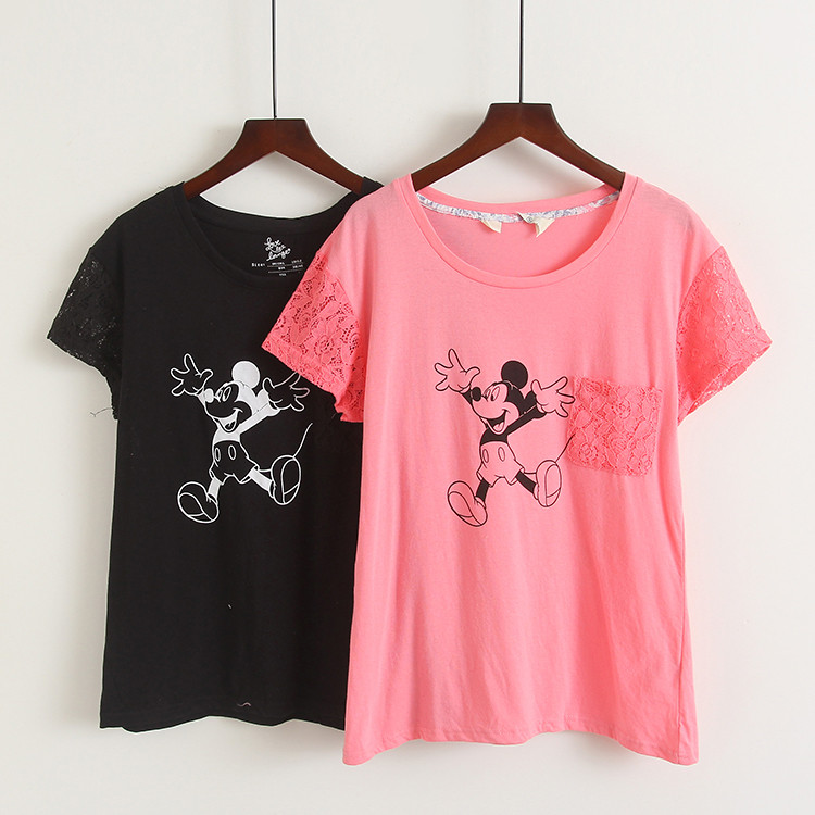 Comércio exterior feminino dos desenhos animados Anime bonito impresso camiseta de manga curta solta magro-ajuste magro