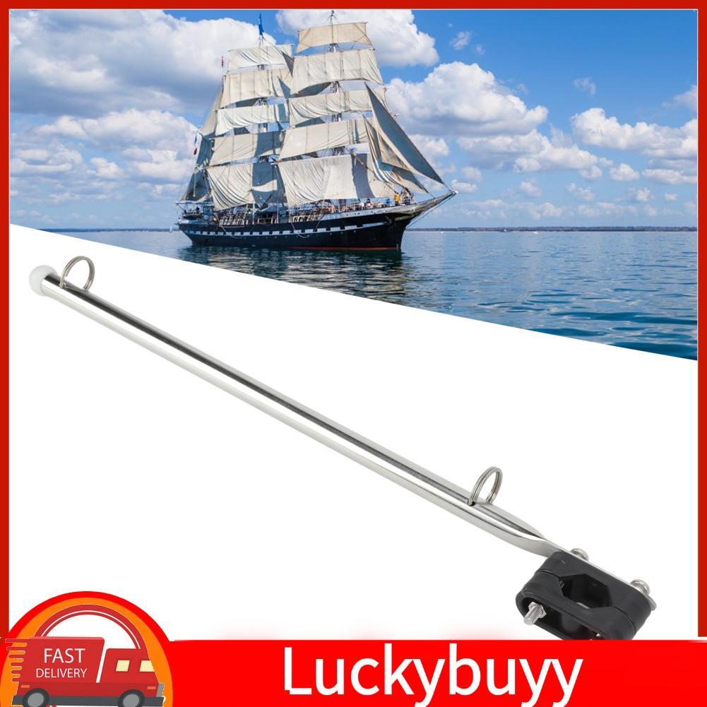 Luckybuyy-br Suporte de bandeira para barco, 390mm/15,35 pol., mastro marinho ajustável para iates, veleiros, lanchas