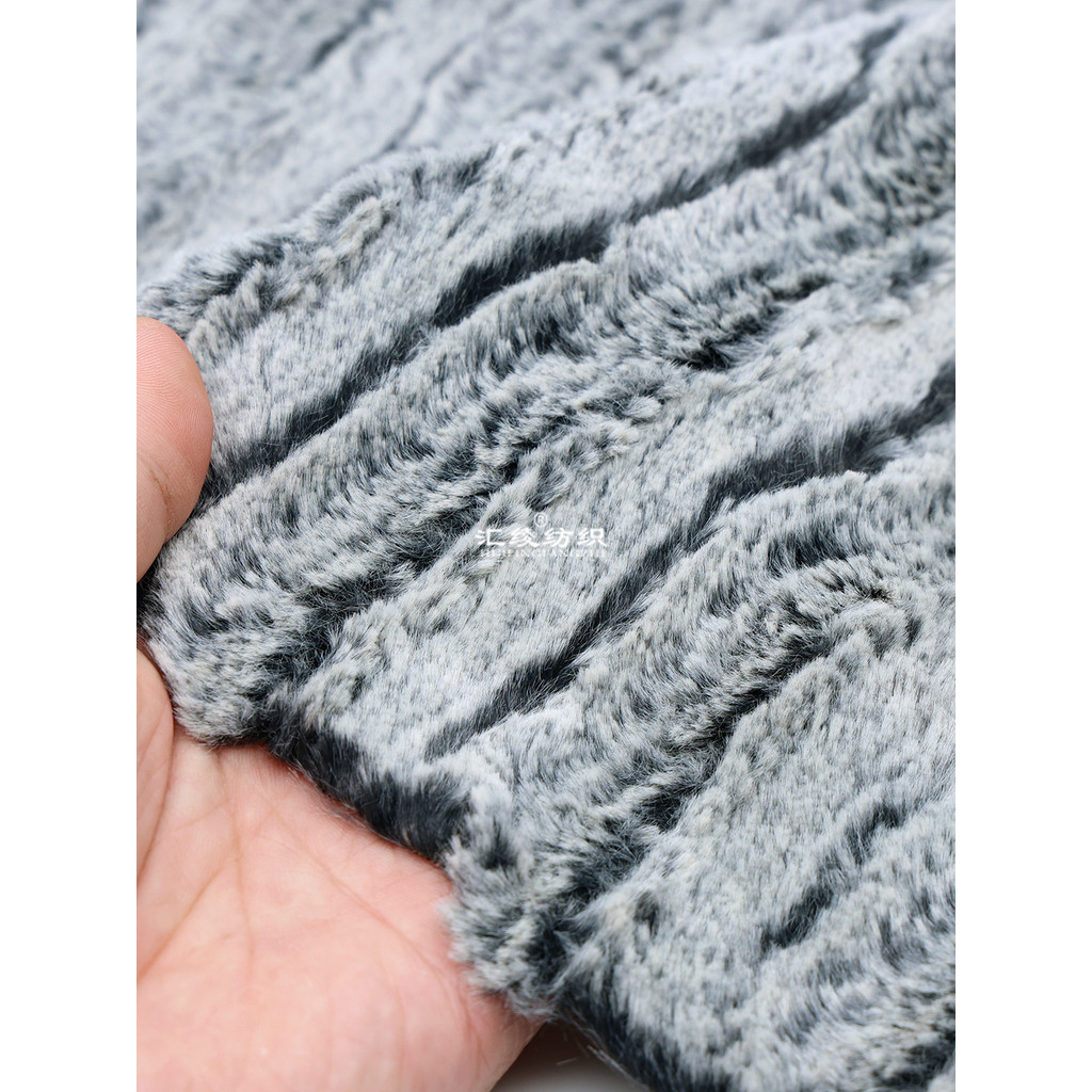 Macio ceroso pele-amigável cinza Rex pele de coelho tecido de pele sintética casaco colete casaco roupas Designer moda t