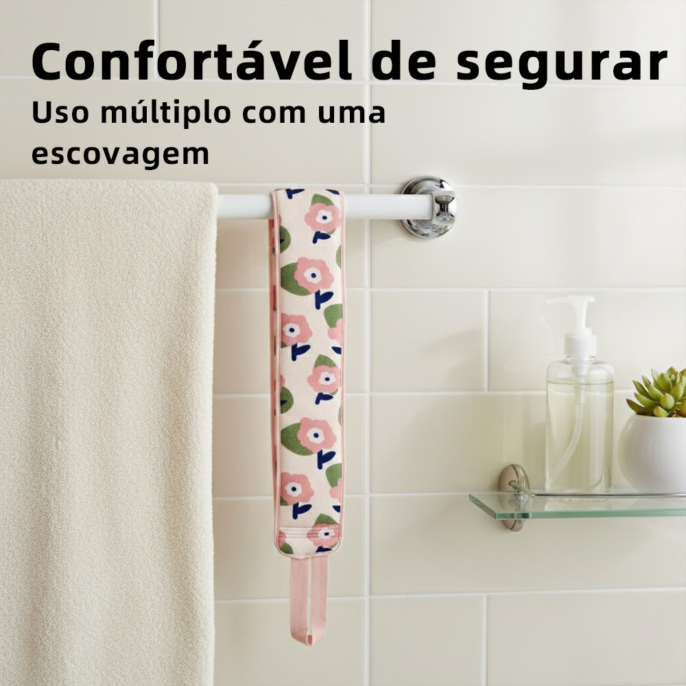 Lava Costa com Cinta Escova De Banho Esponja Faixa Esfoliante Massageadora Esfoliar O Corpo e Limpe Todo o Corpo