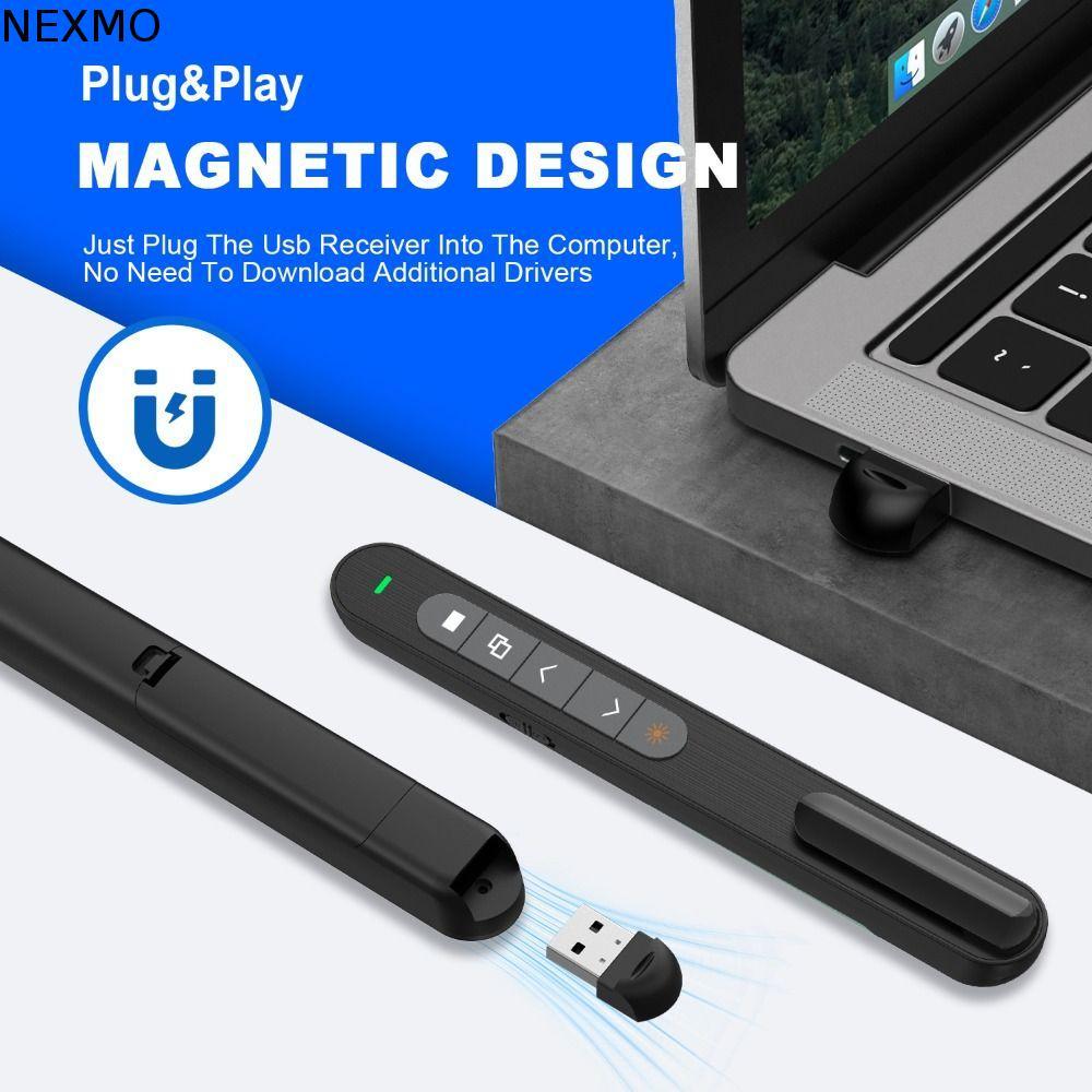 Clicker De Apresentação Sem Fio NEXMO , Caneta Flip Laser Hyperlink PPT De 2.4 Ghz , Ponteiro De Luz Vermelha