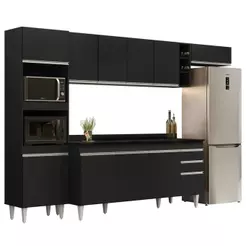 Armário de Cozinha Modulada 5 Peças CP17 Balcão com Tampo Preto - Lumil