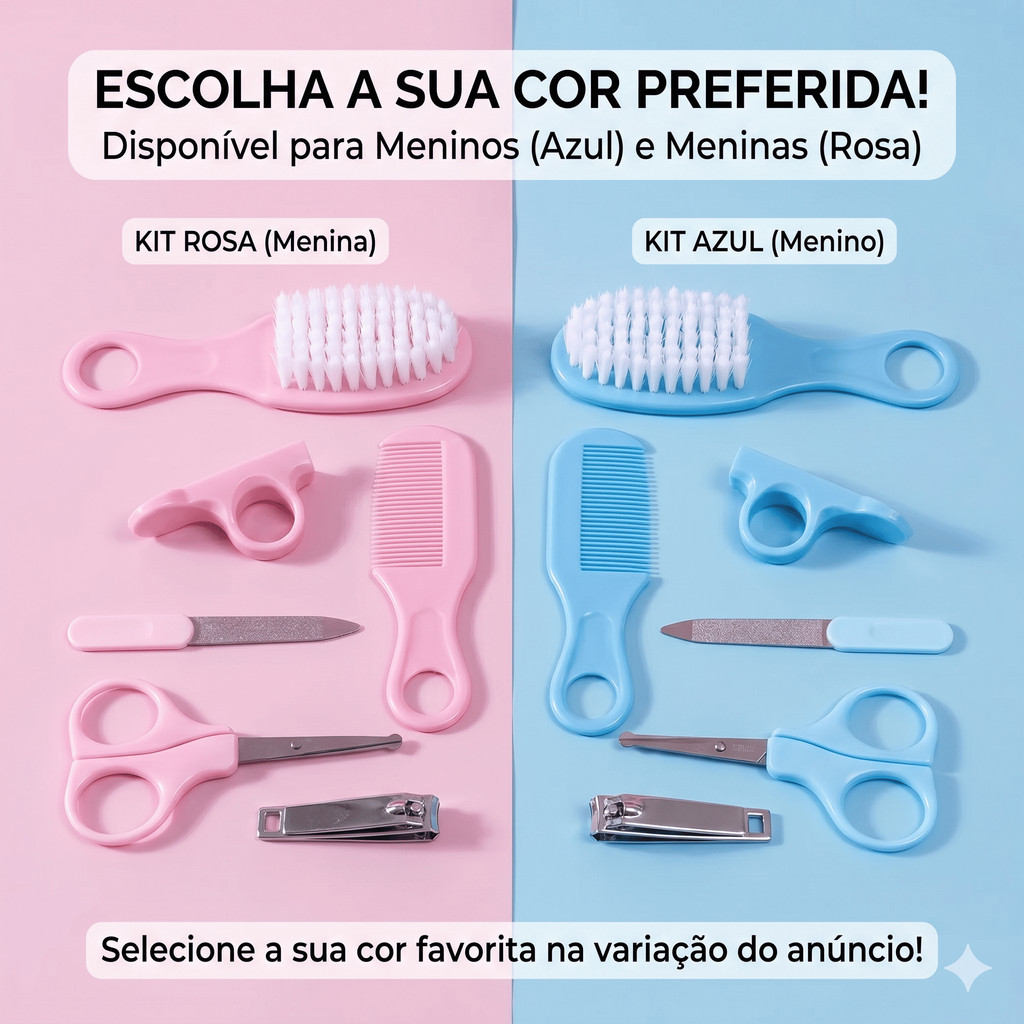 Kit 6 Pcs Higiene Cuidado Bebê Recém Nascido Essencial Cuidados Com O Bebê