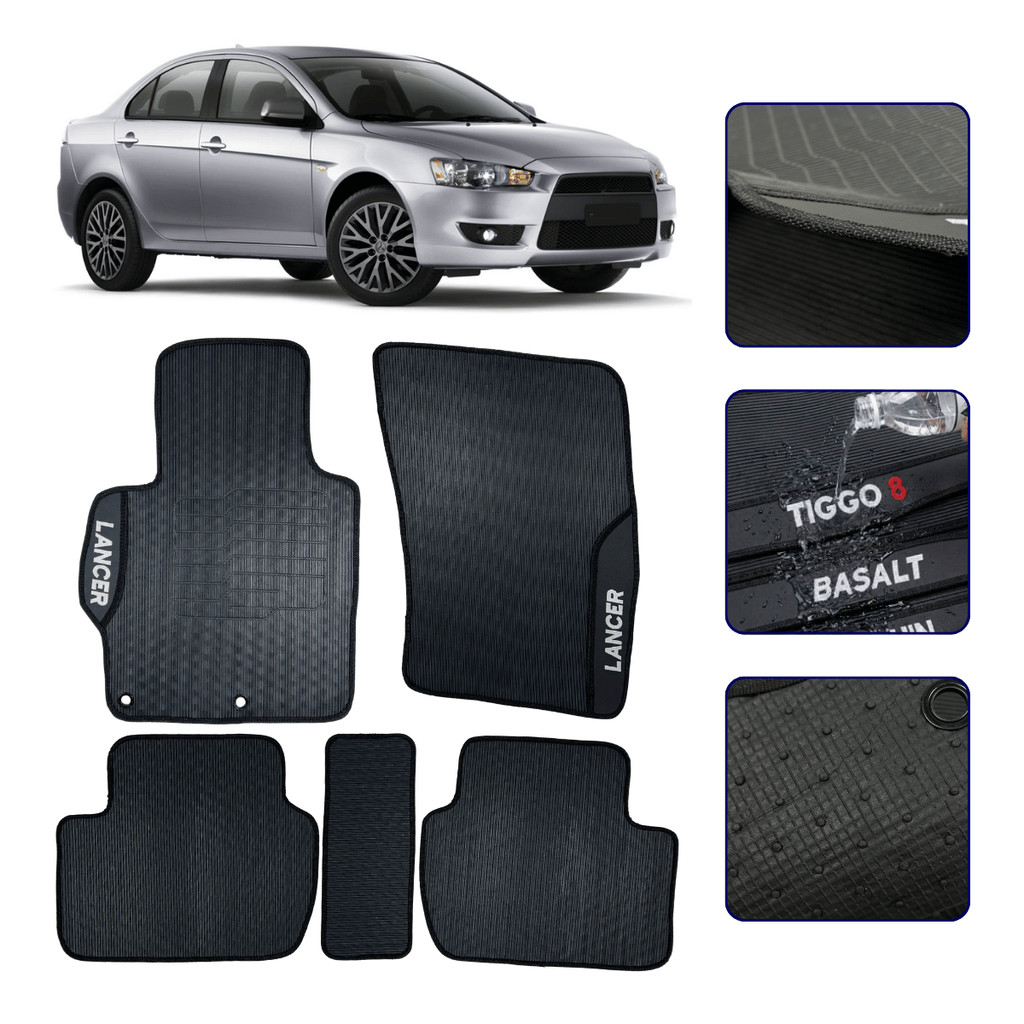 Jogo de Tapete Emborrachado para Lancer 2011 12 13 14 15 16 17 18 2019 Automotiv