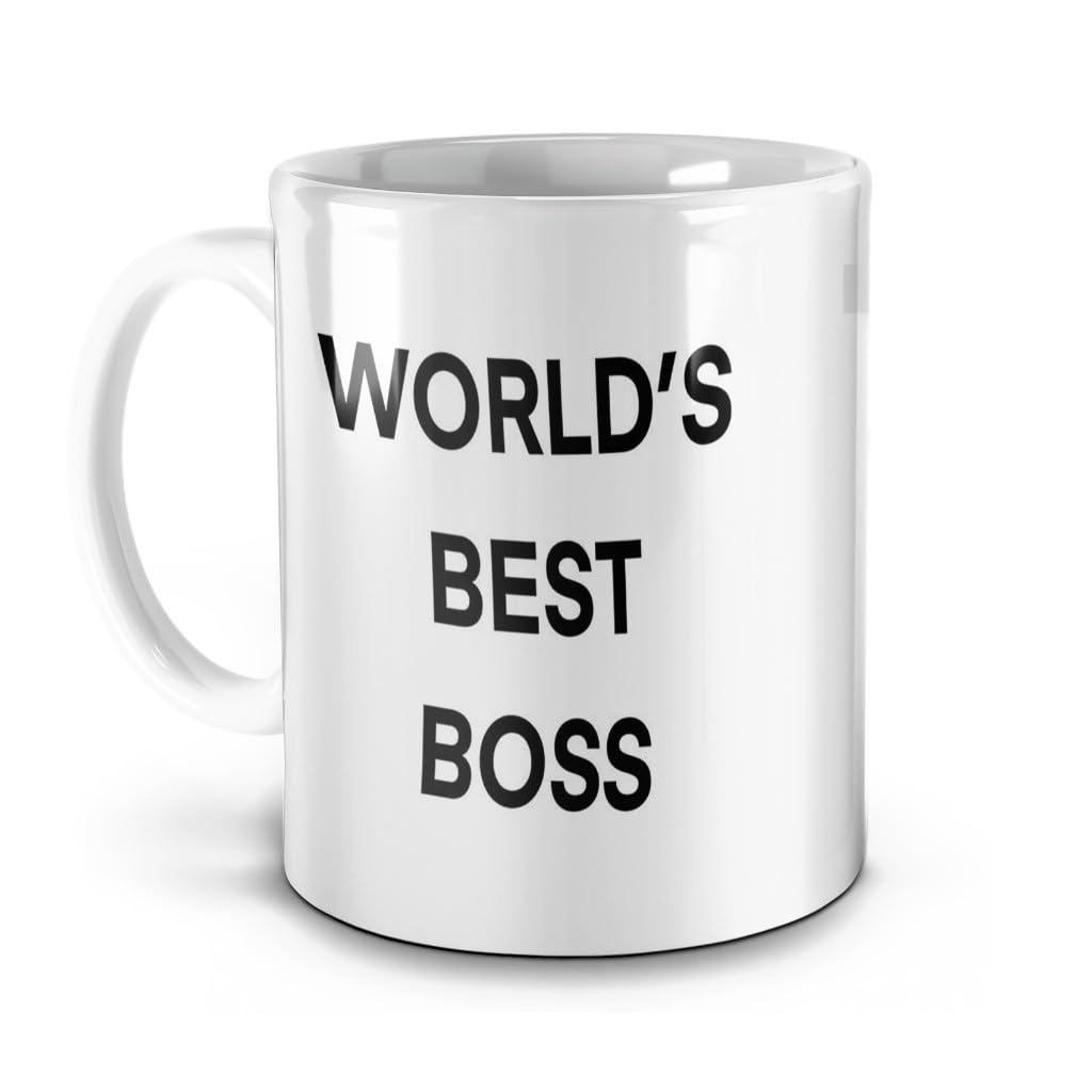 Caneca The Office World's Best Boss Dunder Mifflin Paper Company em Cerâmica 325ml Branca para Casa