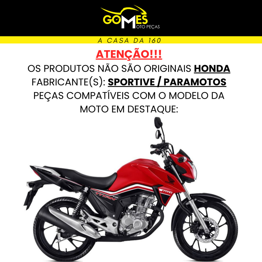 Kit Carenagem Titan 160 2016 até 2024 Aba Tanque Tampa Lateral Paralama Dianteiro Rabeta Traseira