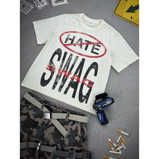 [Camiseta Premium em Algodão Puro]SISI Y2K Retro Camiseta Texto Impresso Padrão Harajuku High Street Trendy Manga Curta