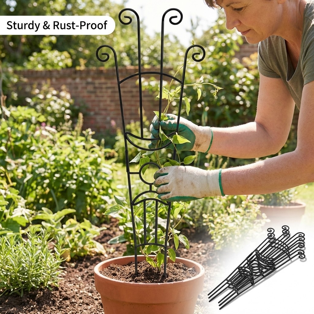 Suporte De Planta De Grade De Aço Carbono À Prova De Ferrugem 83x27cm Para Plantas Trepadeiras Varanda De Jardim
