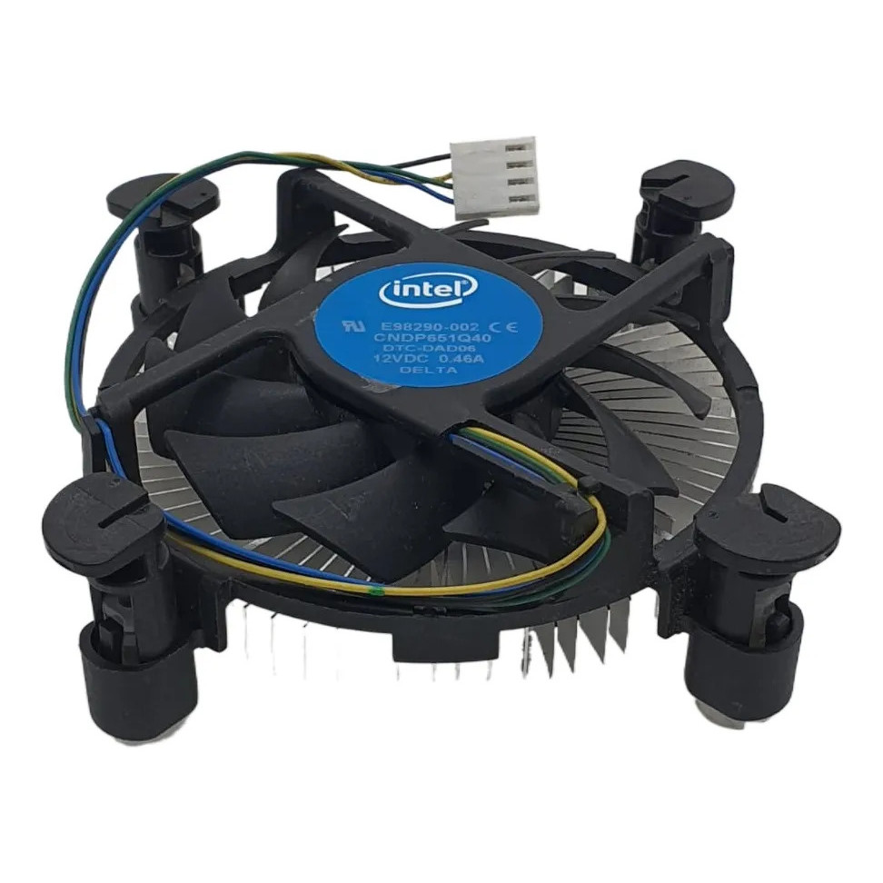 Cooler Para Processador Intel 12v 0.46a Conector De 4 Pinos