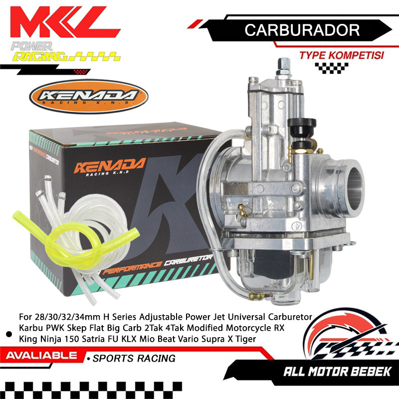 KENADA RACING Carburador PWK Guilhotina Competição Power Jet Ajustável 28-40mm for CG 125/150 Titan Fan Bros CRF230 2/4T