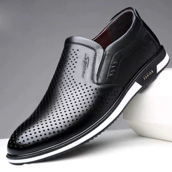 Primavera E Outono Sapatos Masculinos De Couro Britânico plus size , Branco , slip-on Casuais JBIY