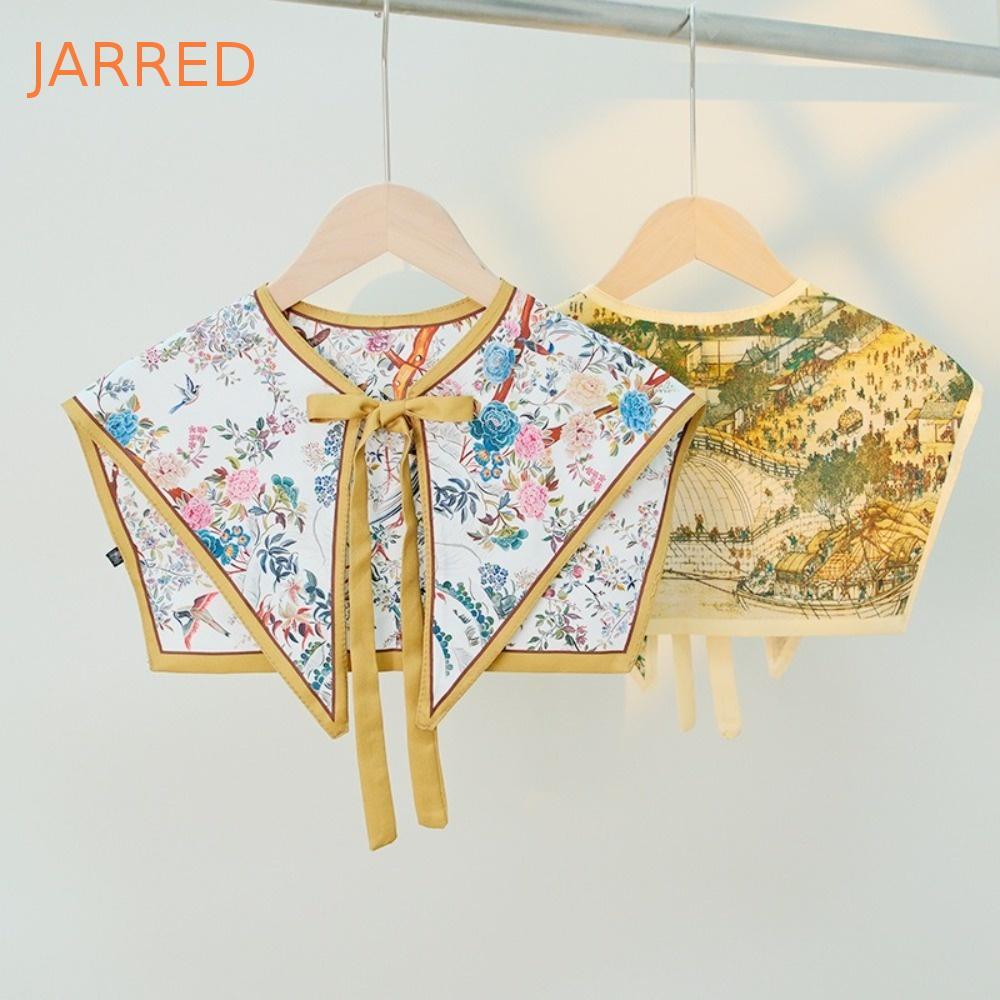 JARRED Capa De Colar Falso , Xale De Gola Falsa Com Estampa De Renda , Poncho Vintage Estilo Chinês
