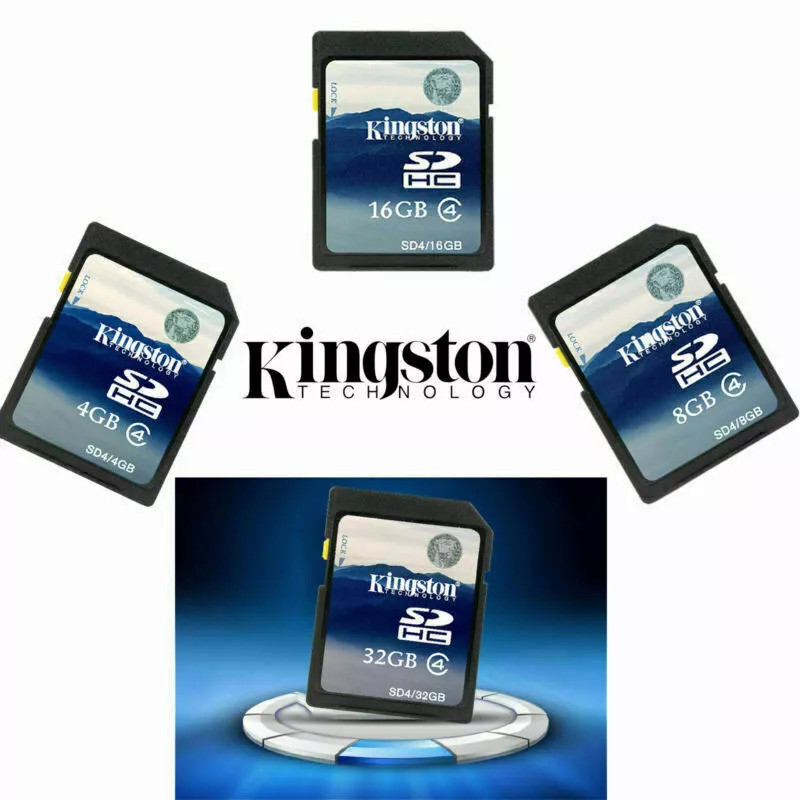 Cartão De Memória Kingston 2 GB 4 8 16 32 SD HC Classe 4 Adequado Para Câmeras