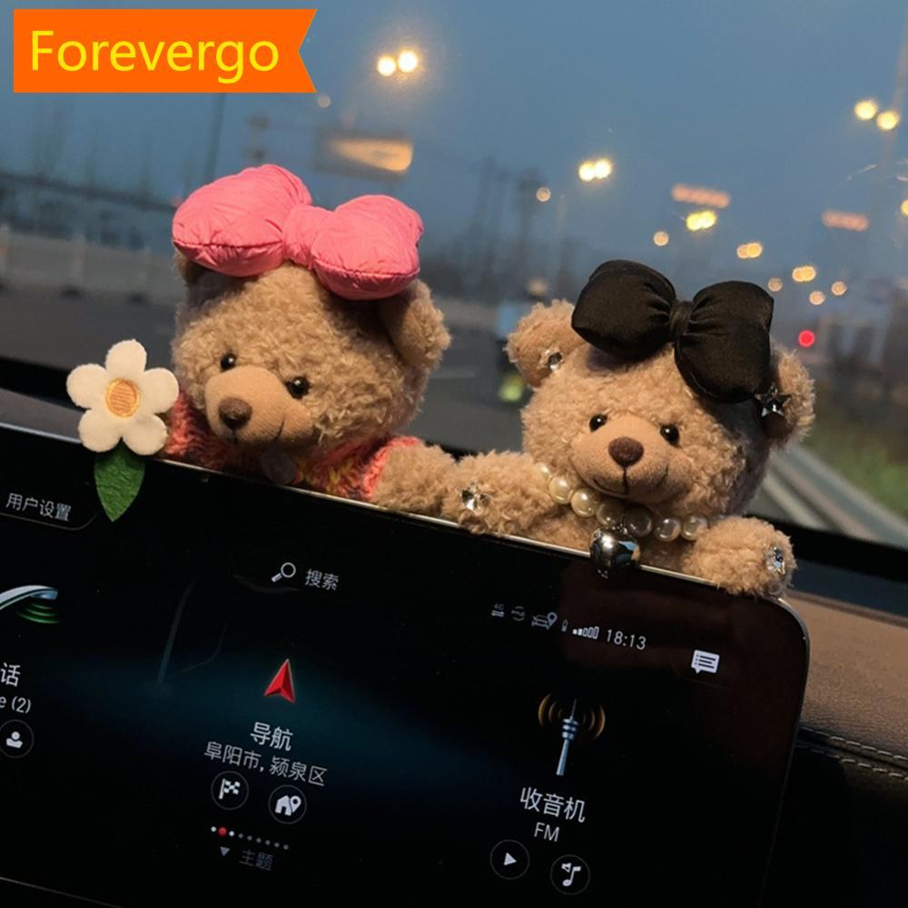forevergo Enfeites De Painel Interior De Carro Urso De Pelúcia Para Decoração De Console Central Acessórios Automotivos