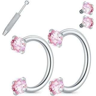 Xpircn 18G 7mm 8mm Argolas de Nariz para Mulheres e Homens, Argolas de Nariz em Forma de Ferradura, Argolas para Septo, 