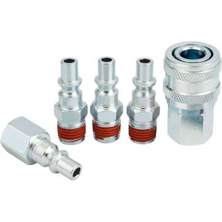 Kit de Conexões de Ar WYNNsky, 1 peça de Acoplador de Ar ARO de Aço Zincado 1/4'' FNPT, 1 peça de Plugue de Ar ARO Tipo 