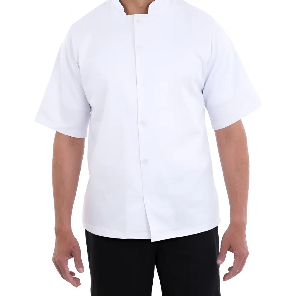 Camisa Cozinha Uniforme Chef Dolma Manga Curta 100% Algodão