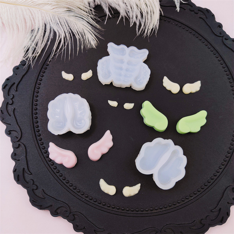 DIY Asas De Anjo Molde De Silicone Artesanal Resina Cristal Argila Jóias Acessórios Decoração Do Bolo
