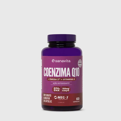 Coq10 Com Ômega 3 E Vitamina E Sanavita 60 Cápsulas