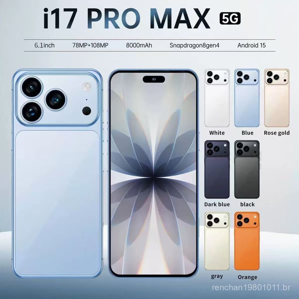 Novo smartphone i17pro5G Android Google de 6,1 polegadas, sucesso de vendas no comércio exterior TK, direto da fábrica d