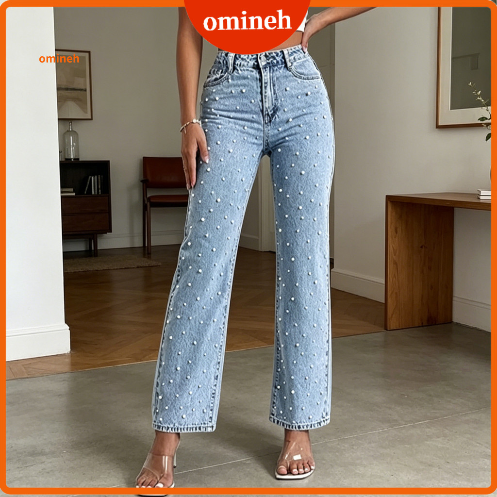 Versatile Denim Trousers High-quality Jeans Women’s Slim Fit Stretch – High Elasticity Zipper Fly Button Closure Two