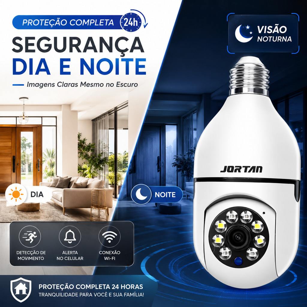 Câmera WiFi Lâmpada 1080P Segurança IP Visão Noturna Monitoramento Celular Yousee Sem Fio