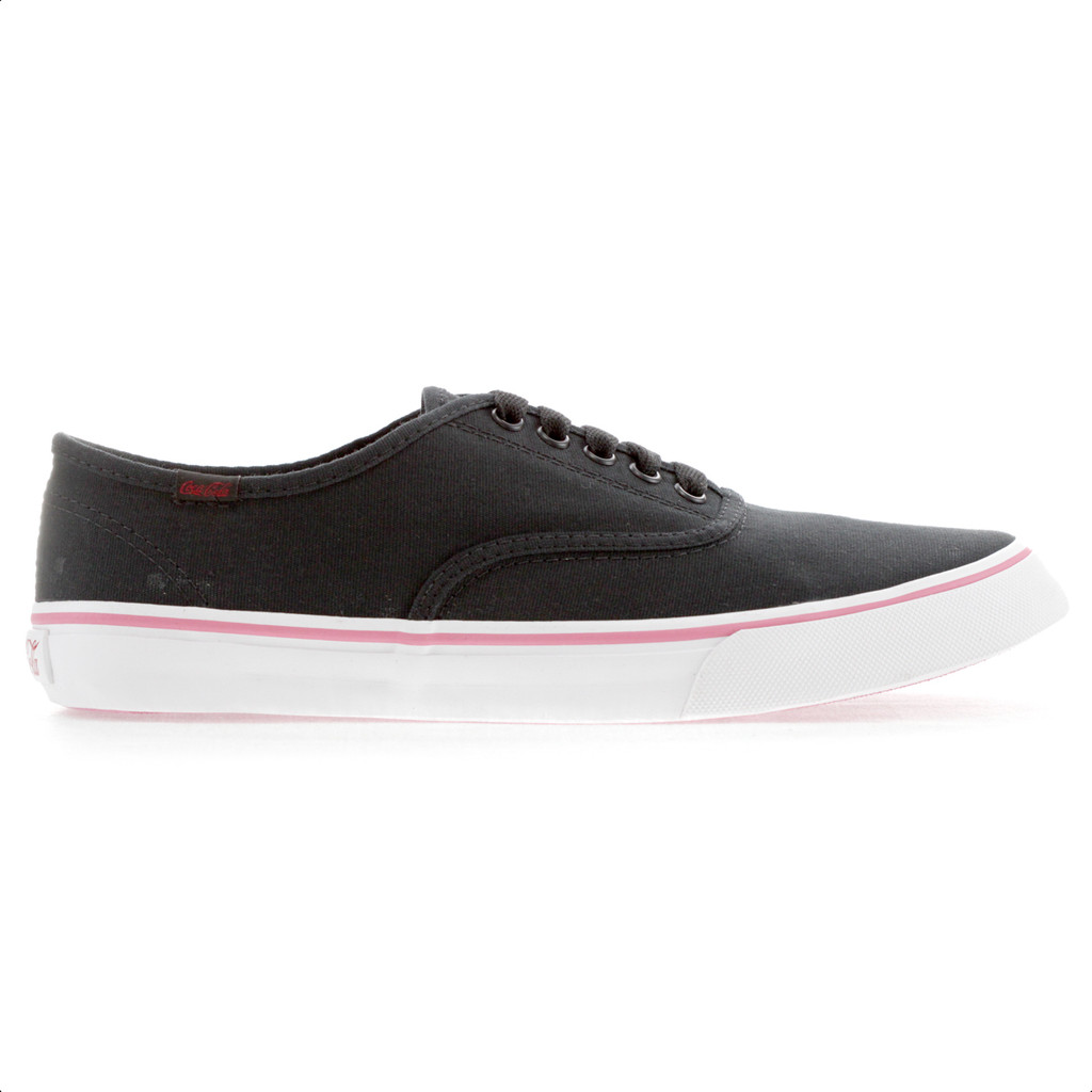 Tênis Coca-Cola Kick Cool Preto e Rosa - Feminino