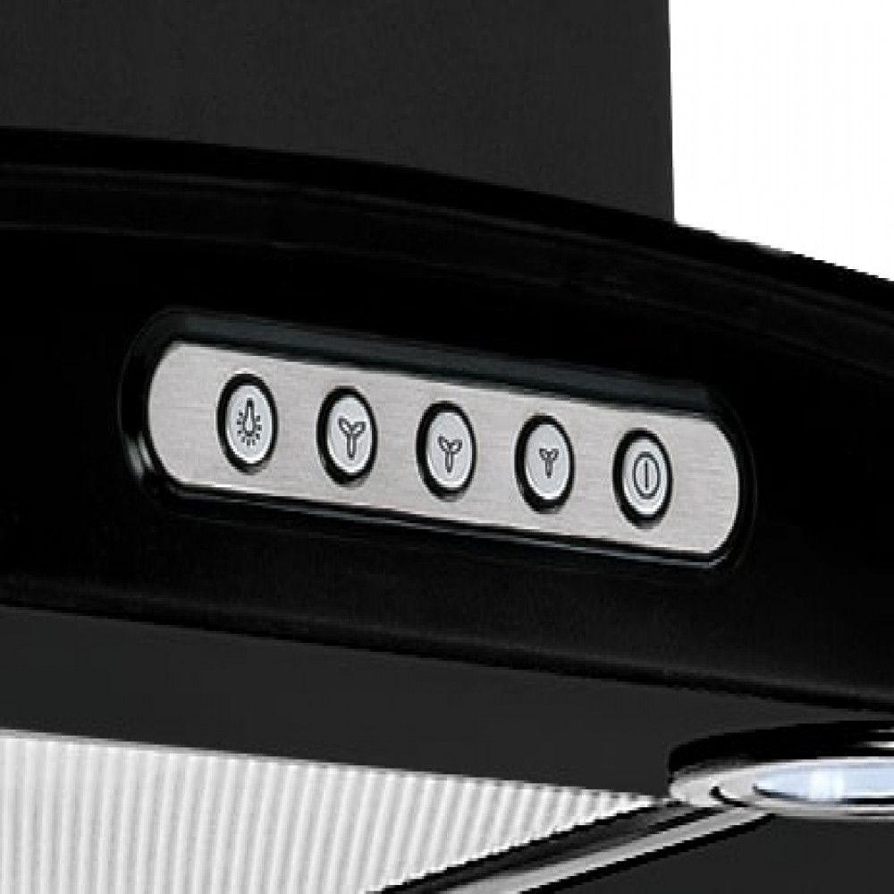 Coifa de Parede Terim Vidro Curvo 70cm Inox e Preto com Led 550m³-h 110V — imagem 2 de 2