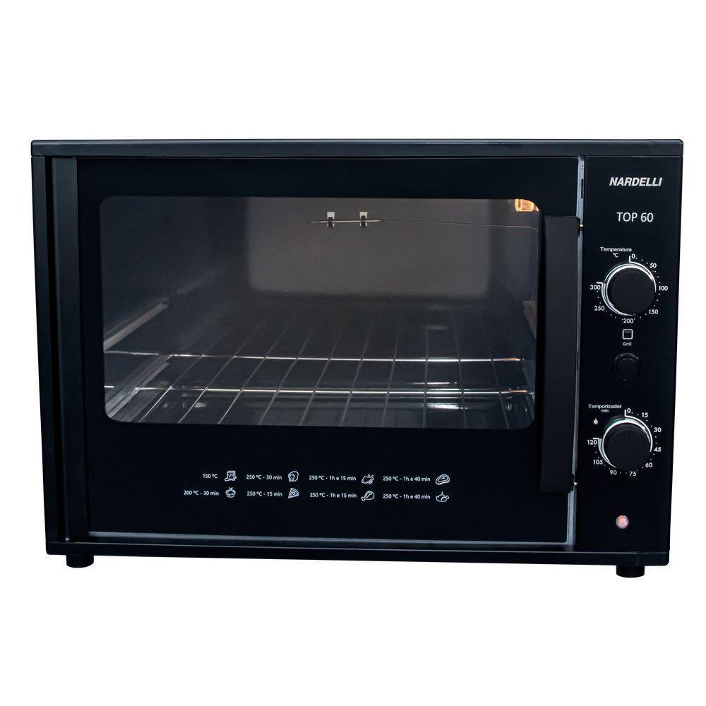 Forno Elétrico de Bancada Nardelli Top 60 Black 60L 1750W com Grill Preto 220V