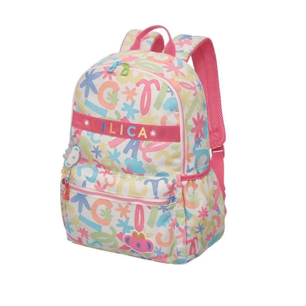 Mochila De Costas Lilica Ripilica Lov It Florescer Pacific Branco 7715104 Pacific