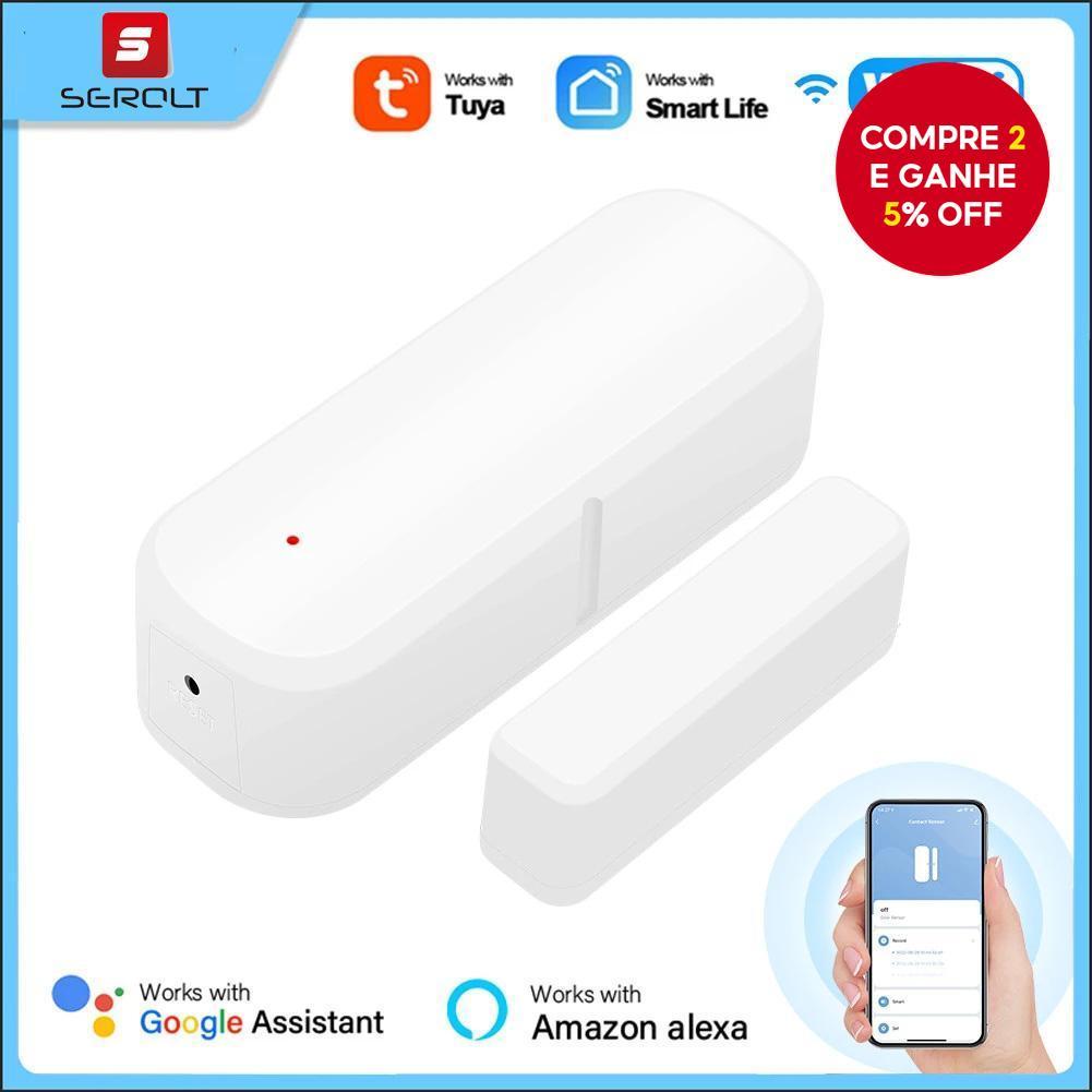 Um Pc Para Tuya Zigbee Wifi Porta Janela Sensor Inteligente Alarme De Segurança Em Casa Sem Fio Anti-Roubo Detector App