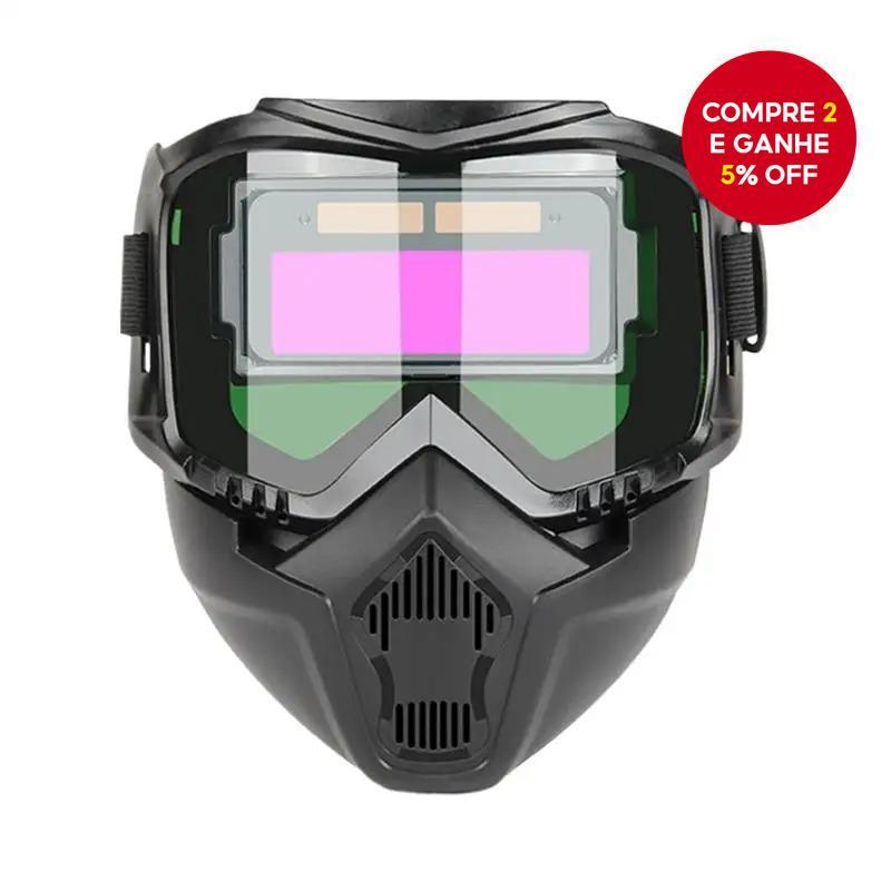 Um Conjunto De Máscara De Soldagem Automática Profissional Montada Na Cabeça , Filtro De Luz , Capacete Antirreflexo , E