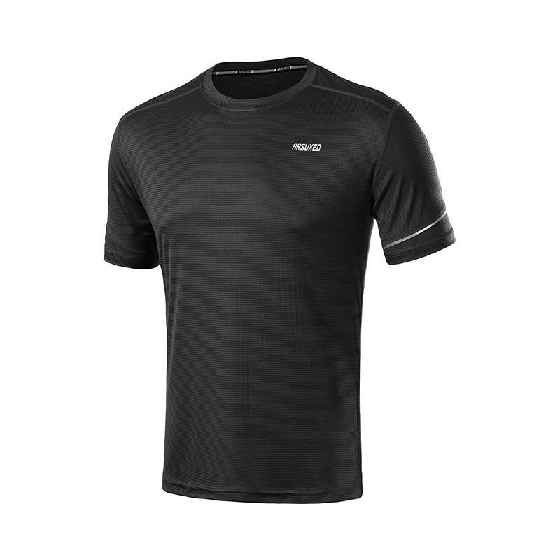 Novo produto esportes ao ar livre lazer camiseta masculina treinamento de Fitness correndo em torno do pescoço de manga