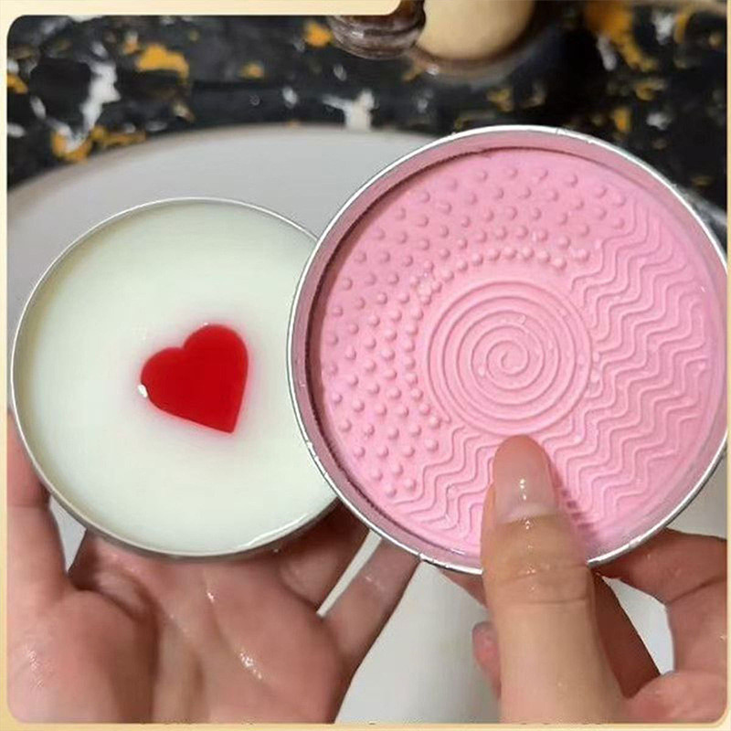 Em forma de coração esfrega sabão escova de maquiagem limpeza sabão ferramenta de beleza limpeza sabão beleza ovo limpez