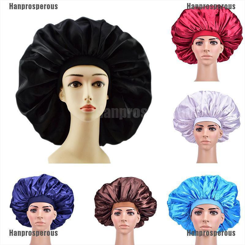 【 HP 】 ✿ Touca De Dormir De Cetim Extra Grande À Prova D'água Para Tratamento De Cabelo Feminino