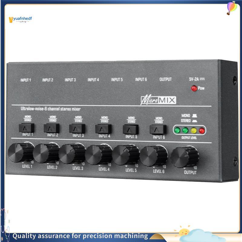 Mini Mixer De Áudio KTV Karaokê Som Estéreo Profissional De 6 Canais Ultra Baixo Ruído