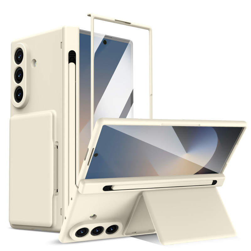 Porta-Cartões Carteira Suporte Invisível Capa De Proteção De Dobradiça Completa Com Caneta Para Samsung Galaxy Z Fold 8