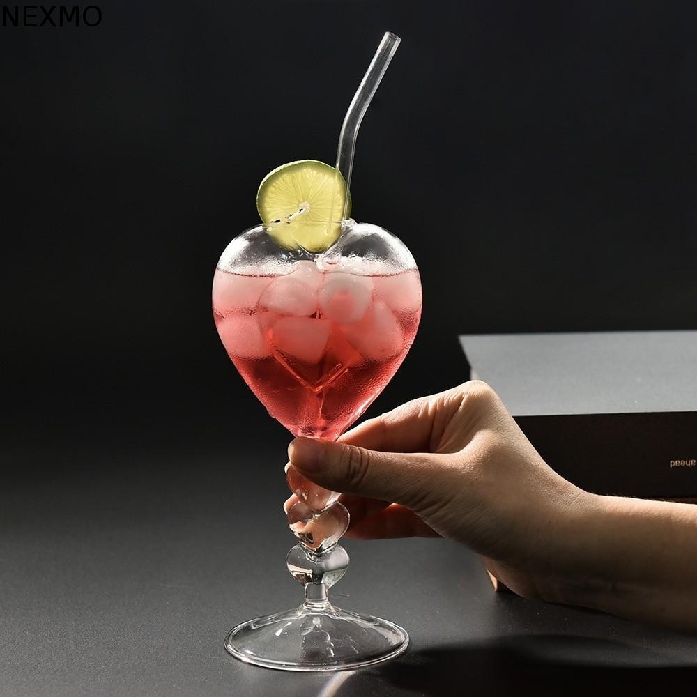 Vidro Em Forma De Coração NEXMO , Copos De Coquetel Transparentes Românticos , De Bebida De Suco De Borda Lisa De Grande
