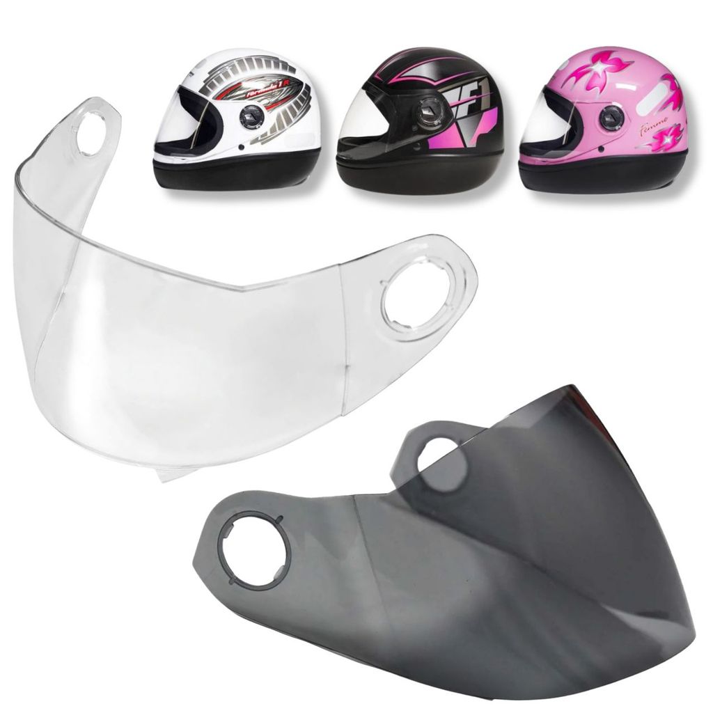Kit Viseiras P/ Capacete Taurus Fórmula 1 (Cristal e Fumê) Antirrisco