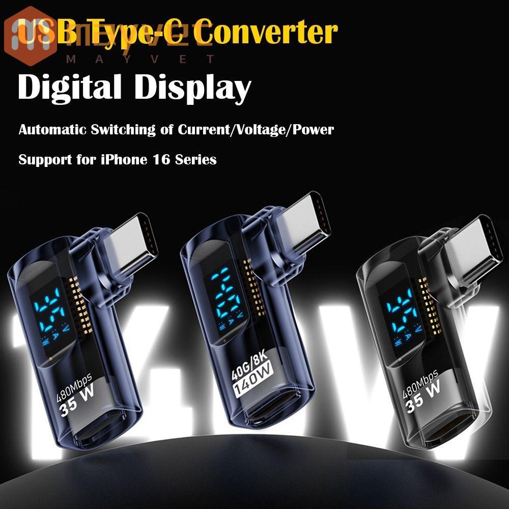 Adaptador MAYVET USB-C , Display Digital PD 140W Para Conversor De Telefone iOS , Testador De Medidor De Energia De Chip